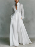 Leoni™ | Minimalist Maxi Dress with High Collar