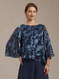 Floral Chiffon Blouse with Duck Collar