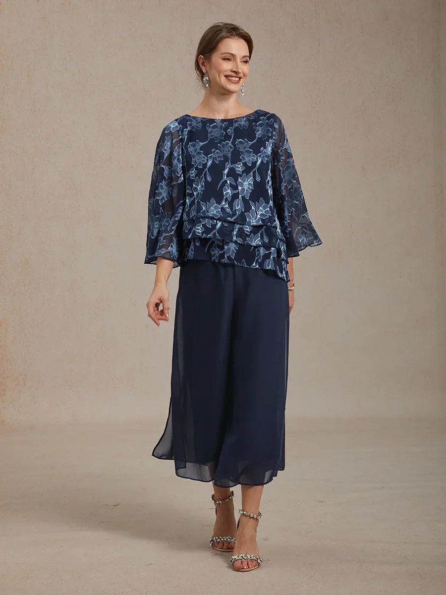 Floral Chiffon Blouse with Duck Collar