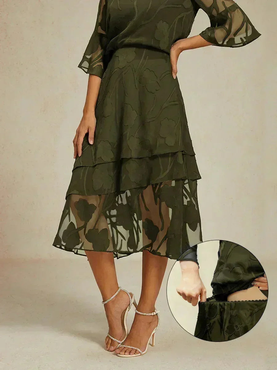 Midi Skirt in Floral Chiffon