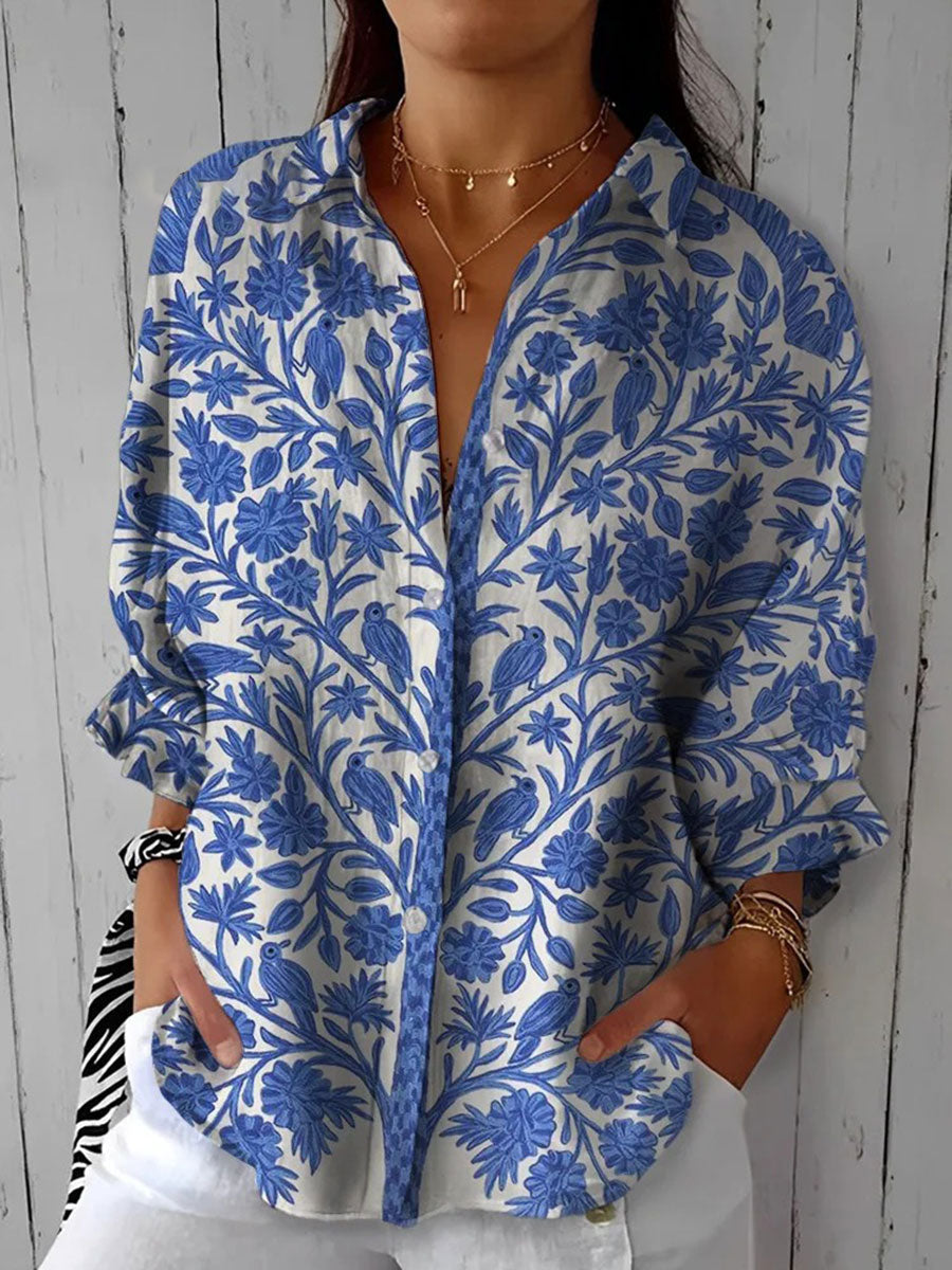 Frederica | Blue Garden Blouse