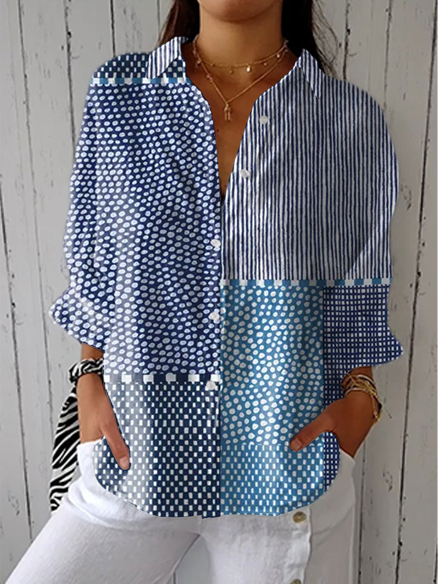 Fiora | Ocean Patchwork Shirt