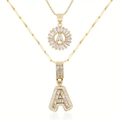 Set of pendants with initials in moissanite