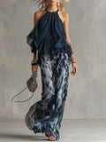 Eliz | Elegant and Lightweight Suit with Flowing Top and Wide Pants