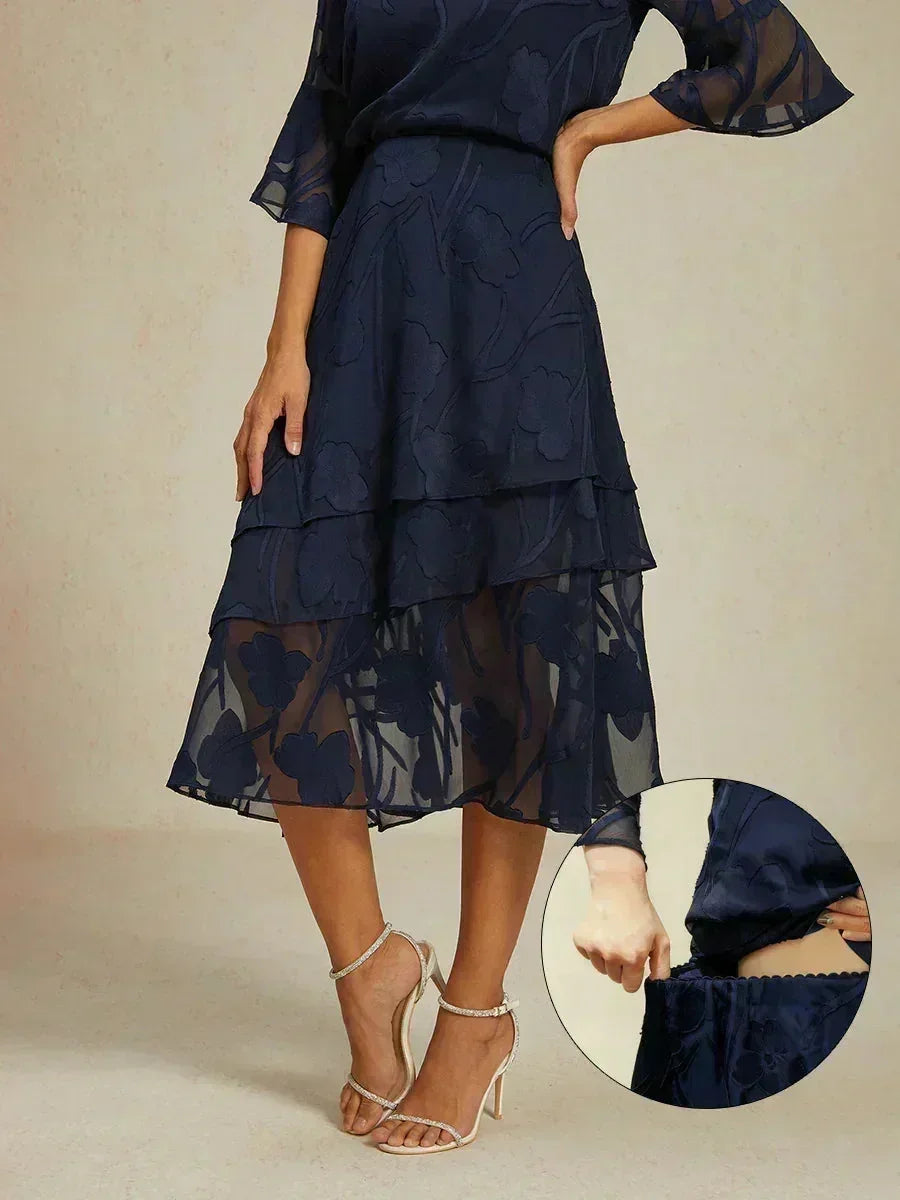 Midi Skirt in Floral Chiffon