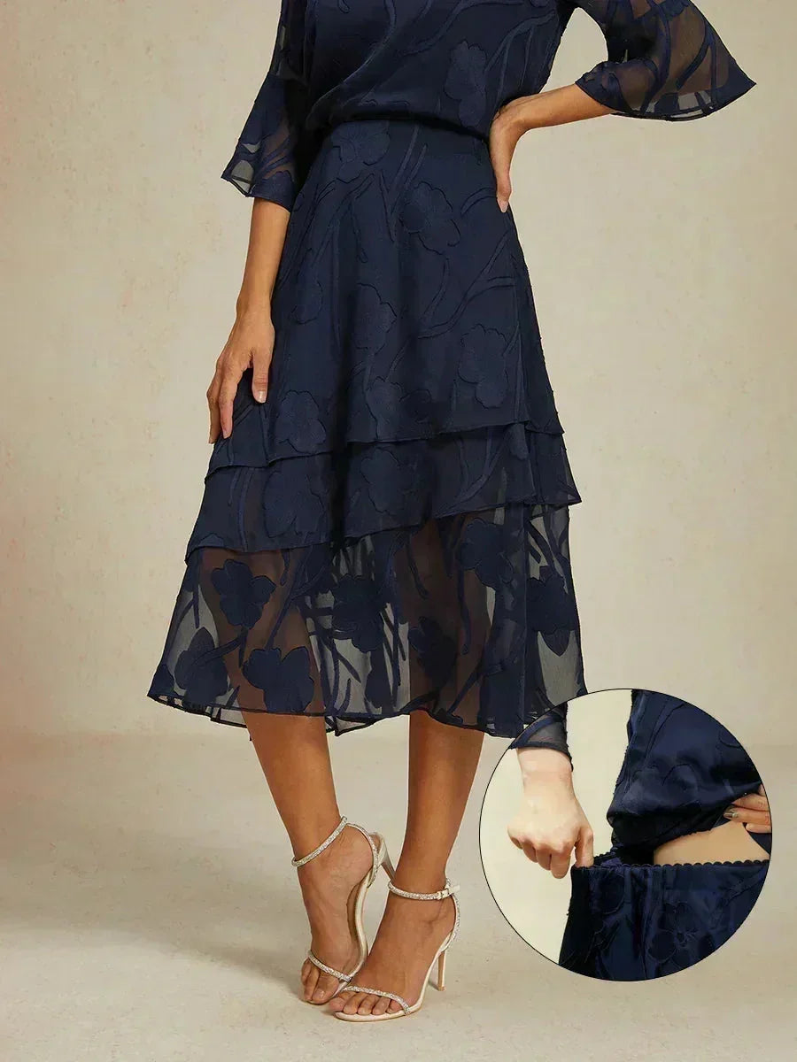 Midi Skirt in Floral Chiffon