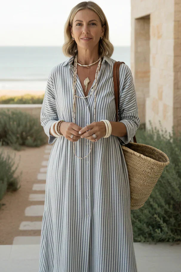 Striped Shirt Dresses by El | Casual Mini for Day and Night
