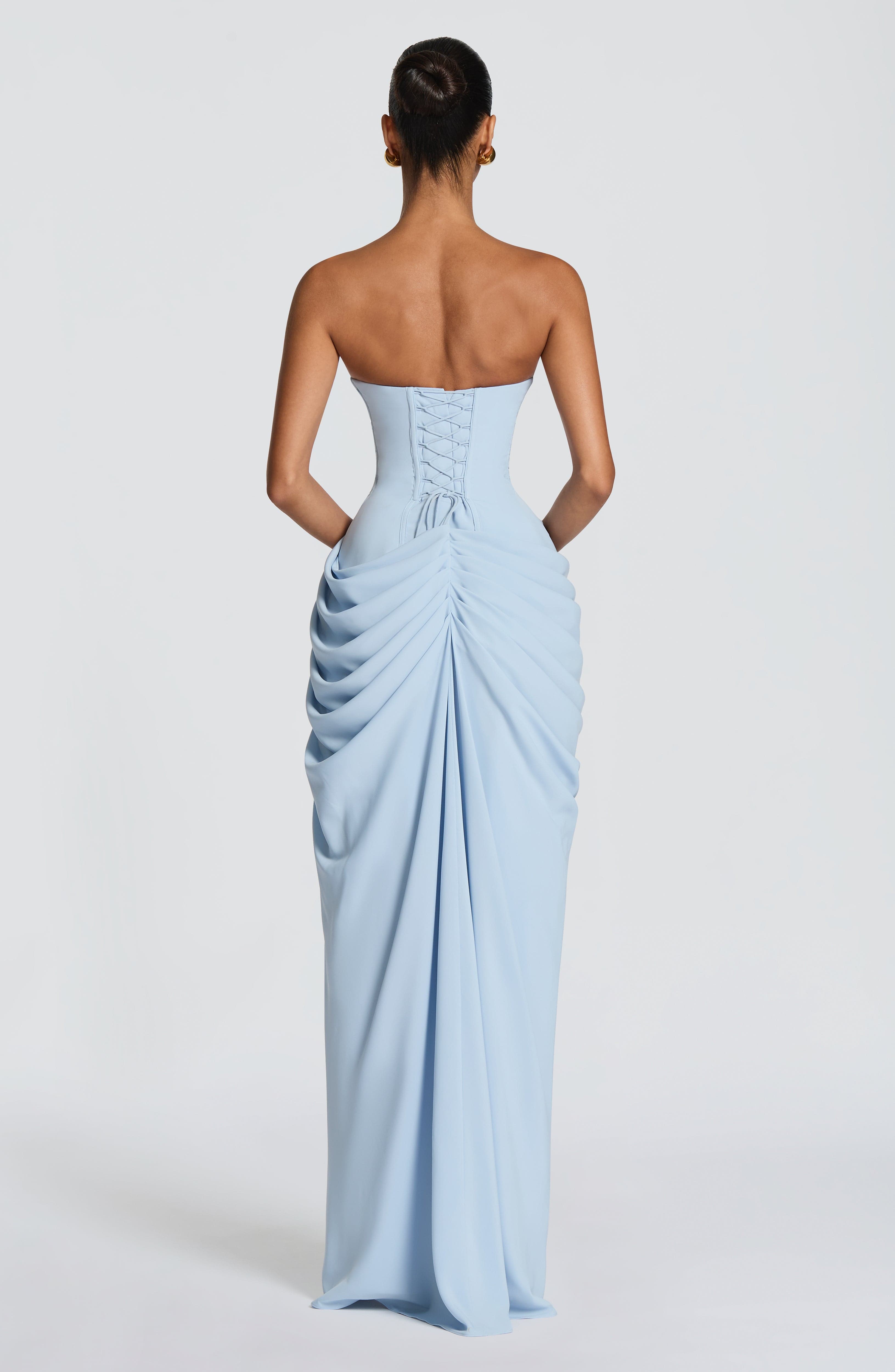 Hannah | Elegant Maxi Dress with Draping and High Cut