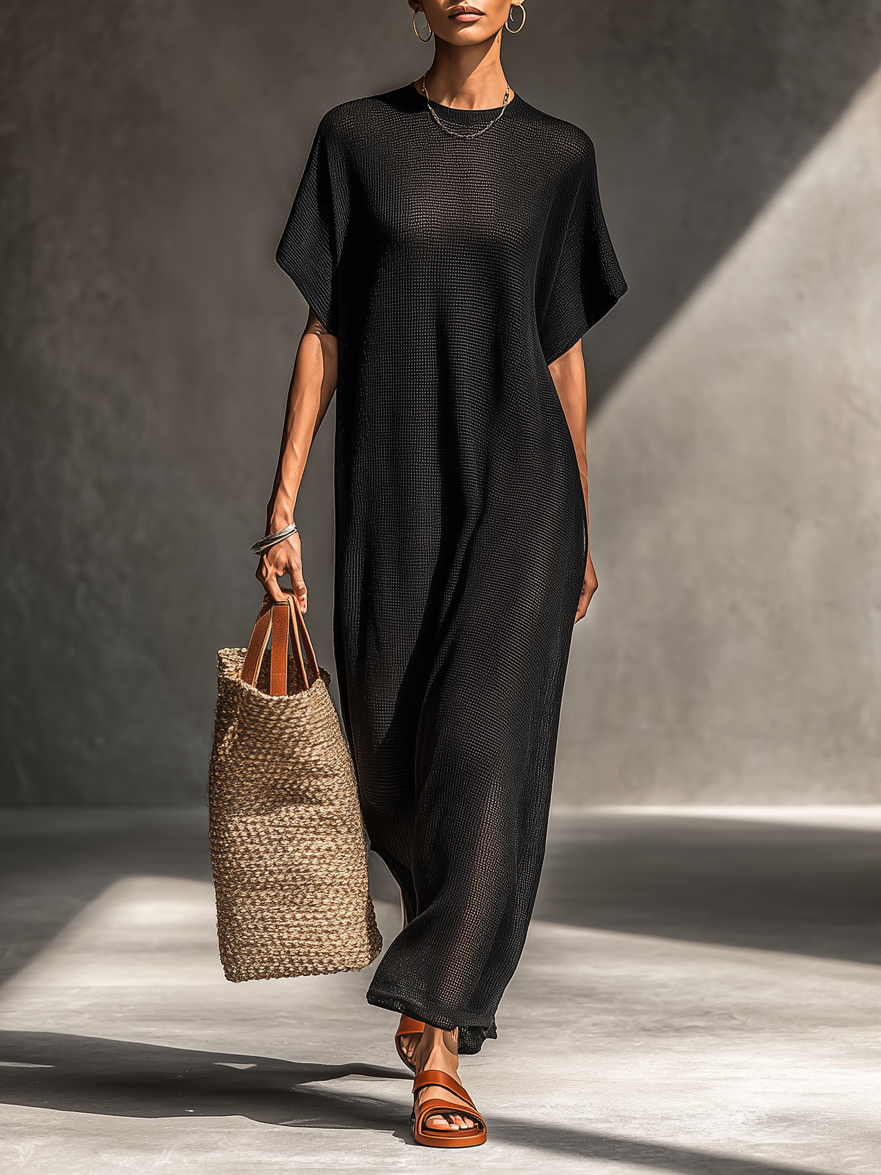 Minimalist Short Sleeve Maxi Dresses for Women MDZ0911A8Y