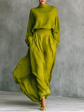 Green Women's Garment Made of Cotton and Linen