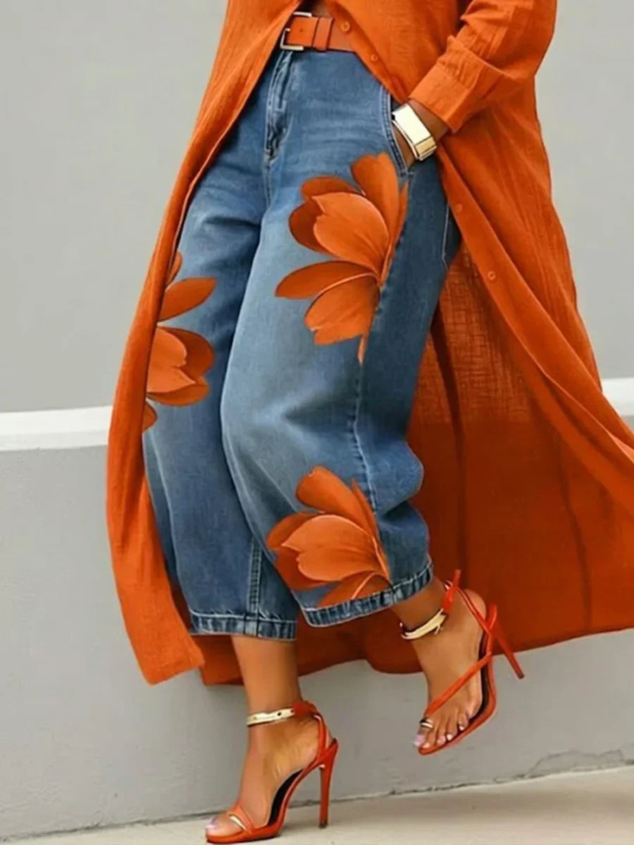 Very | Long Sleeve Shirt and Floral Jeans Coordinate