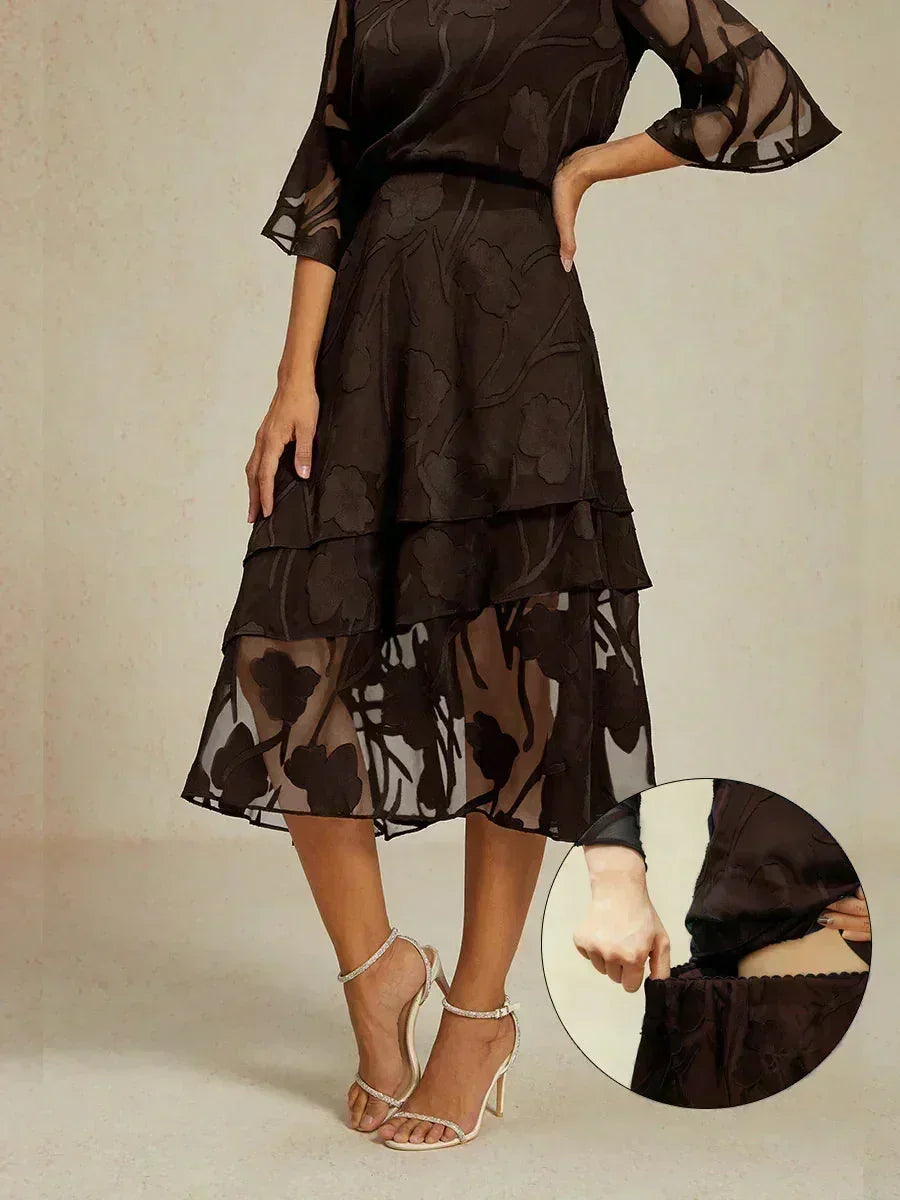 Midi Skirt in Floral Chiffon
