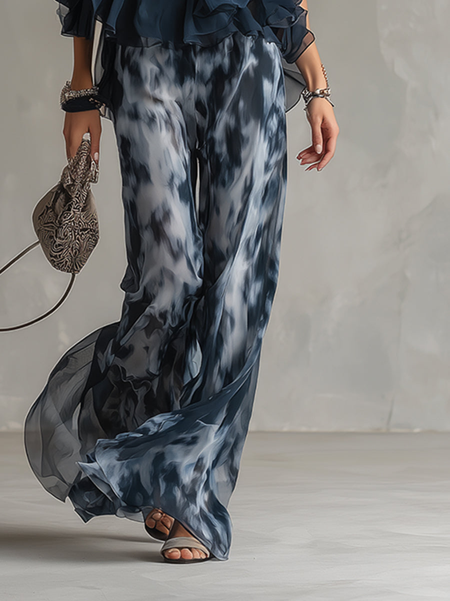 Eliz | Elegant and Lightweight Suit with Flowing Top and Wide Pants