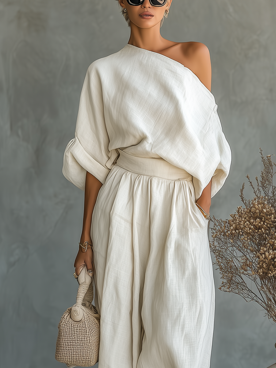 Lisa | Soft Off-Shoulder Top and Fitted Pants Set