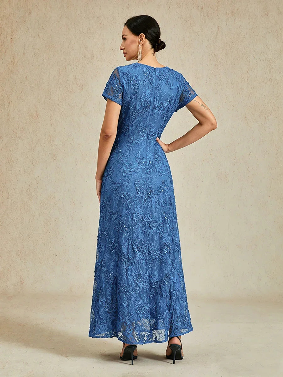 A-Line Lace Dresses with Sequin Embellishments