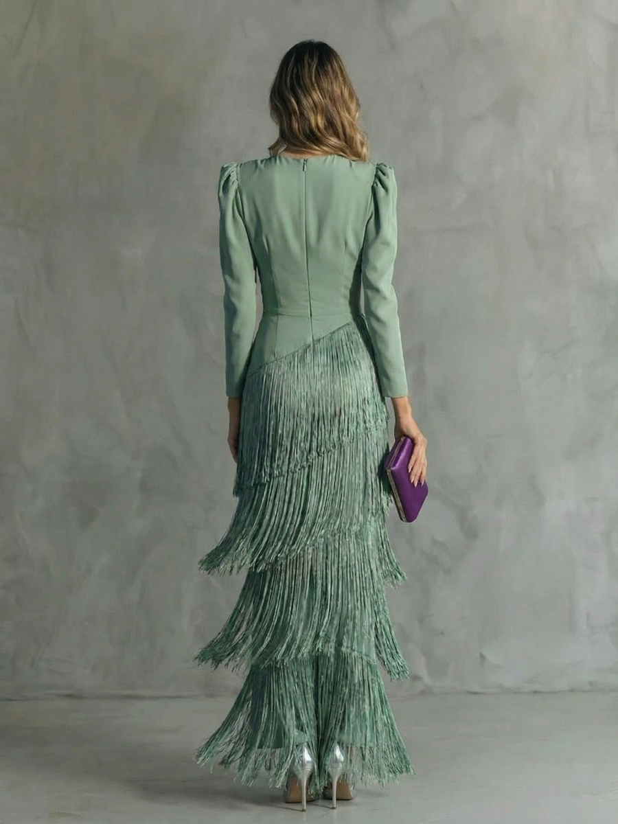 Alesia - Elegant Midi Dress with Flared Sleeves