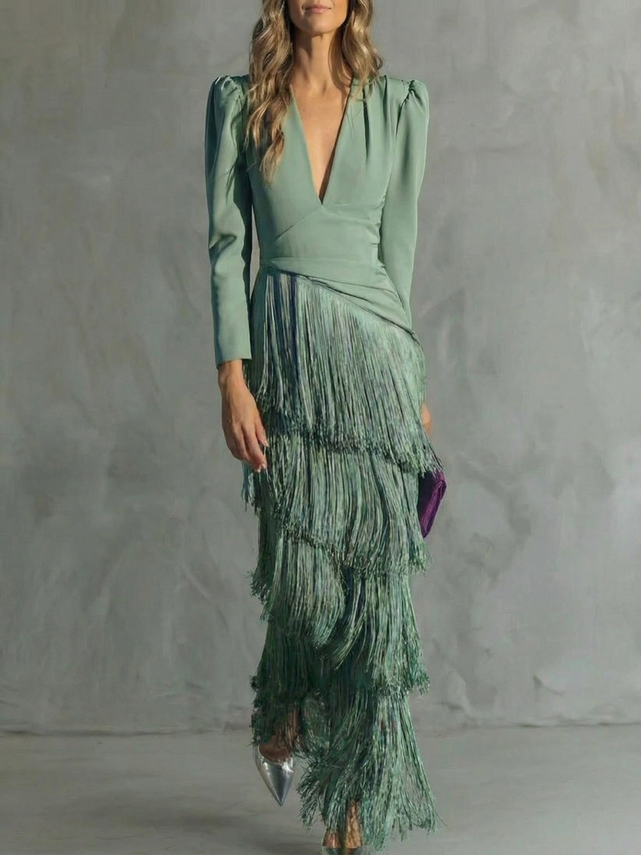 Alesia - Elegant Midi Dress with Flared Sleeves