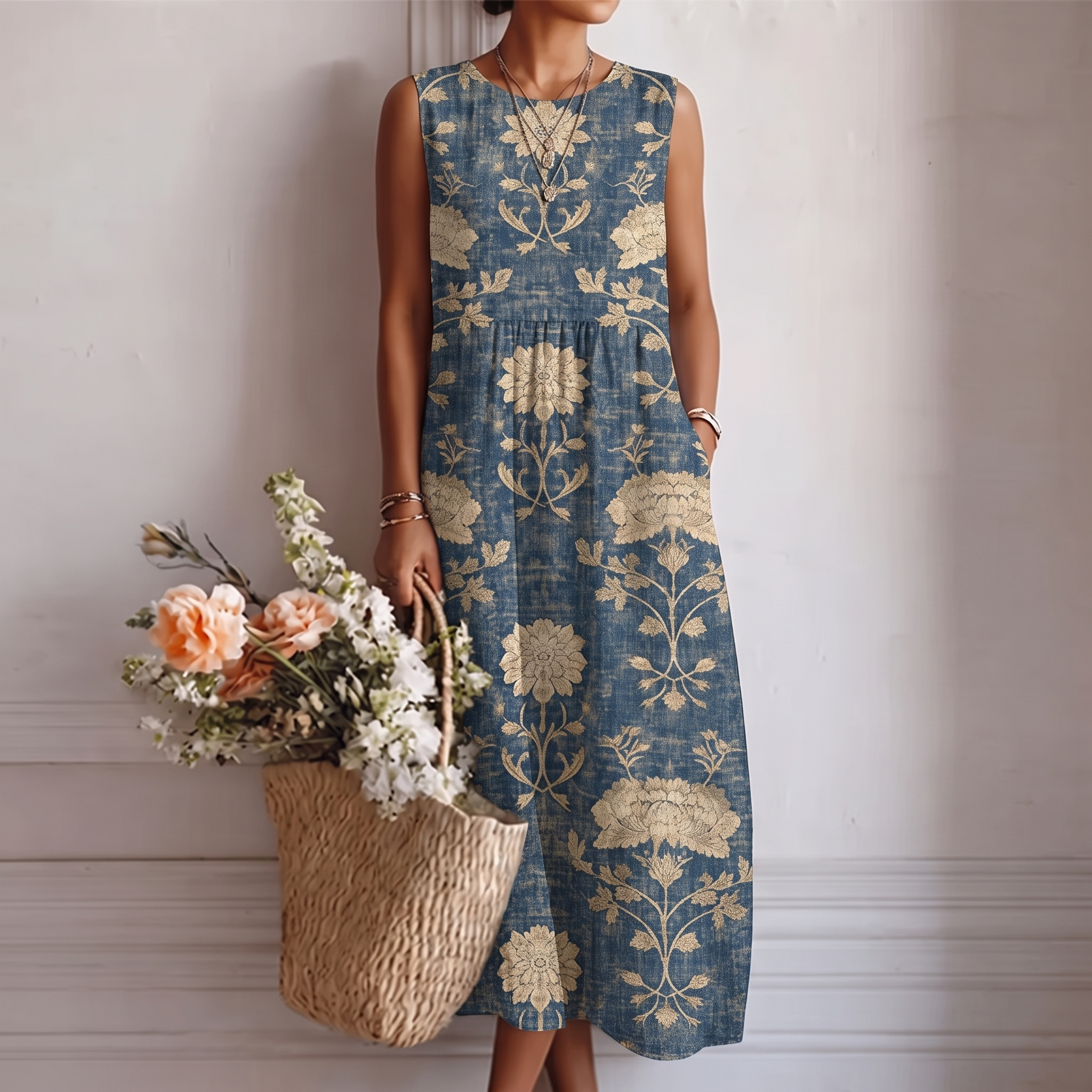 Alberta™ | Classic Floral Midi Dress