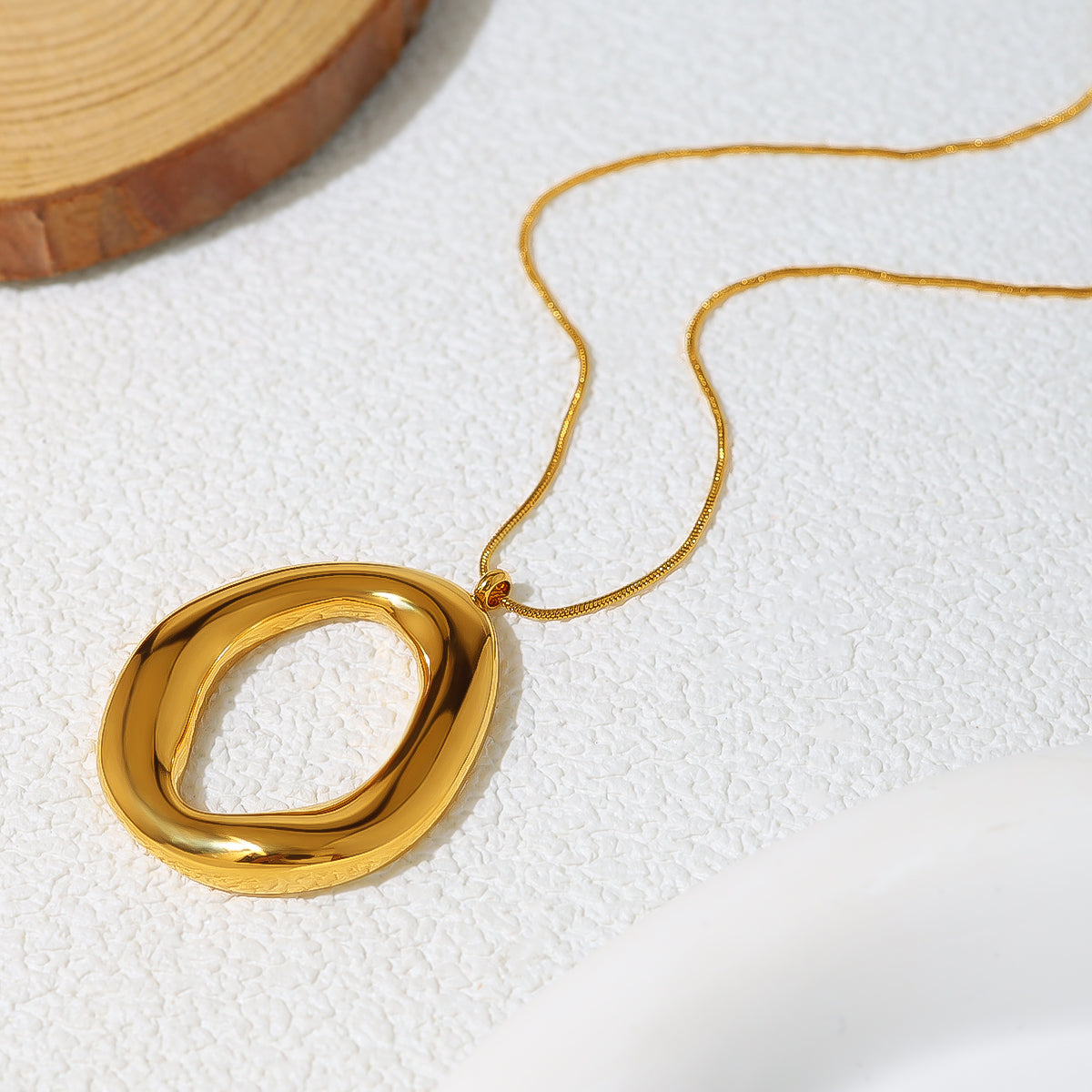 Gold Plated Oval Pendant