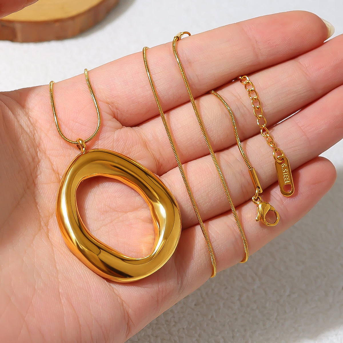 Gold Plated Oval Pendant