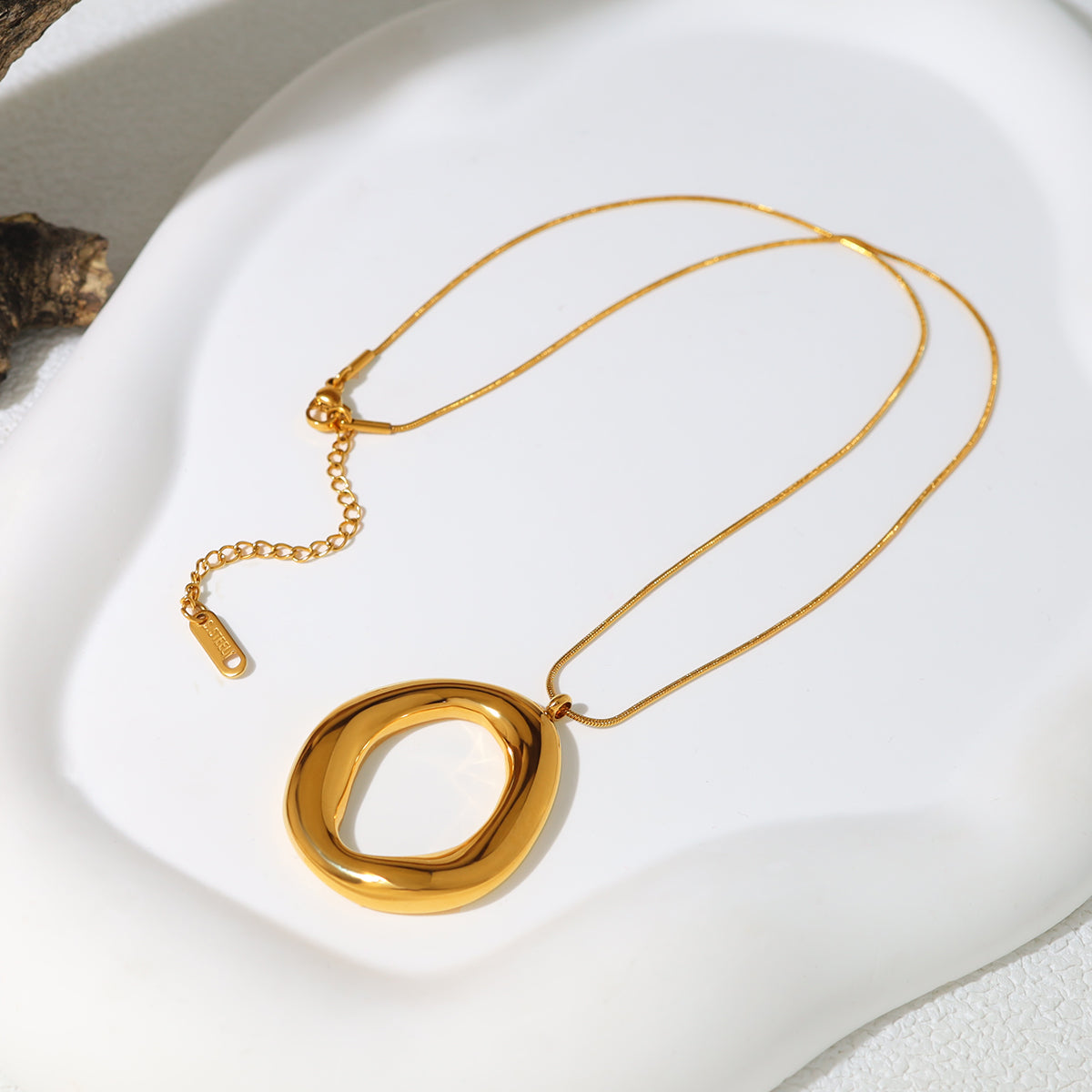 Gold Plated Oval Pendant