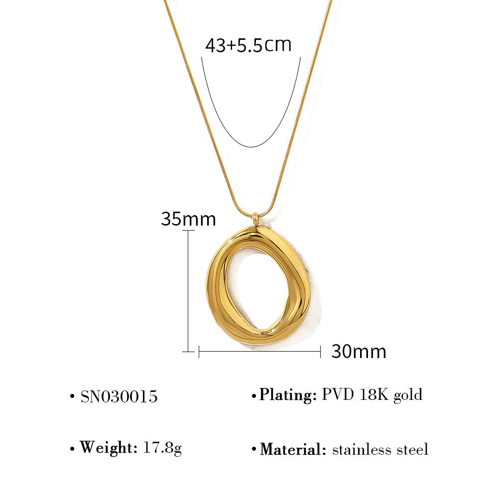 Gold Plated Oval Pendant