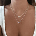 Elegant Necklace Jewelry Set with Heart and Pearl
