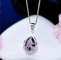 Elegant Pendant with Purple Crystal