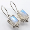 Beatrice - Vintage Earrings with Square Moonstone