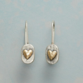 Silver and Gold Heart Earrings