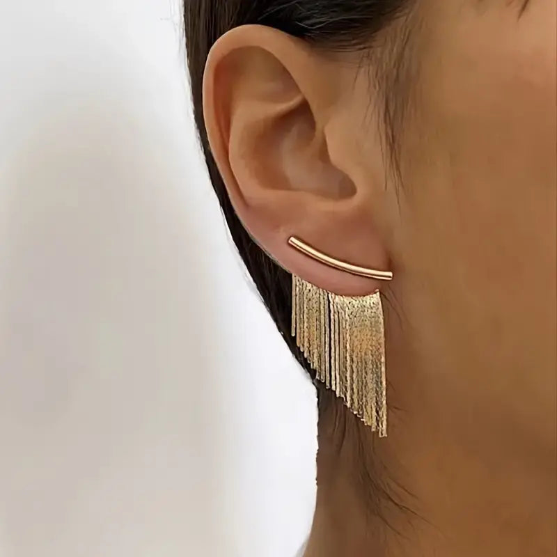 Vintage Earrings with Gold Pendant