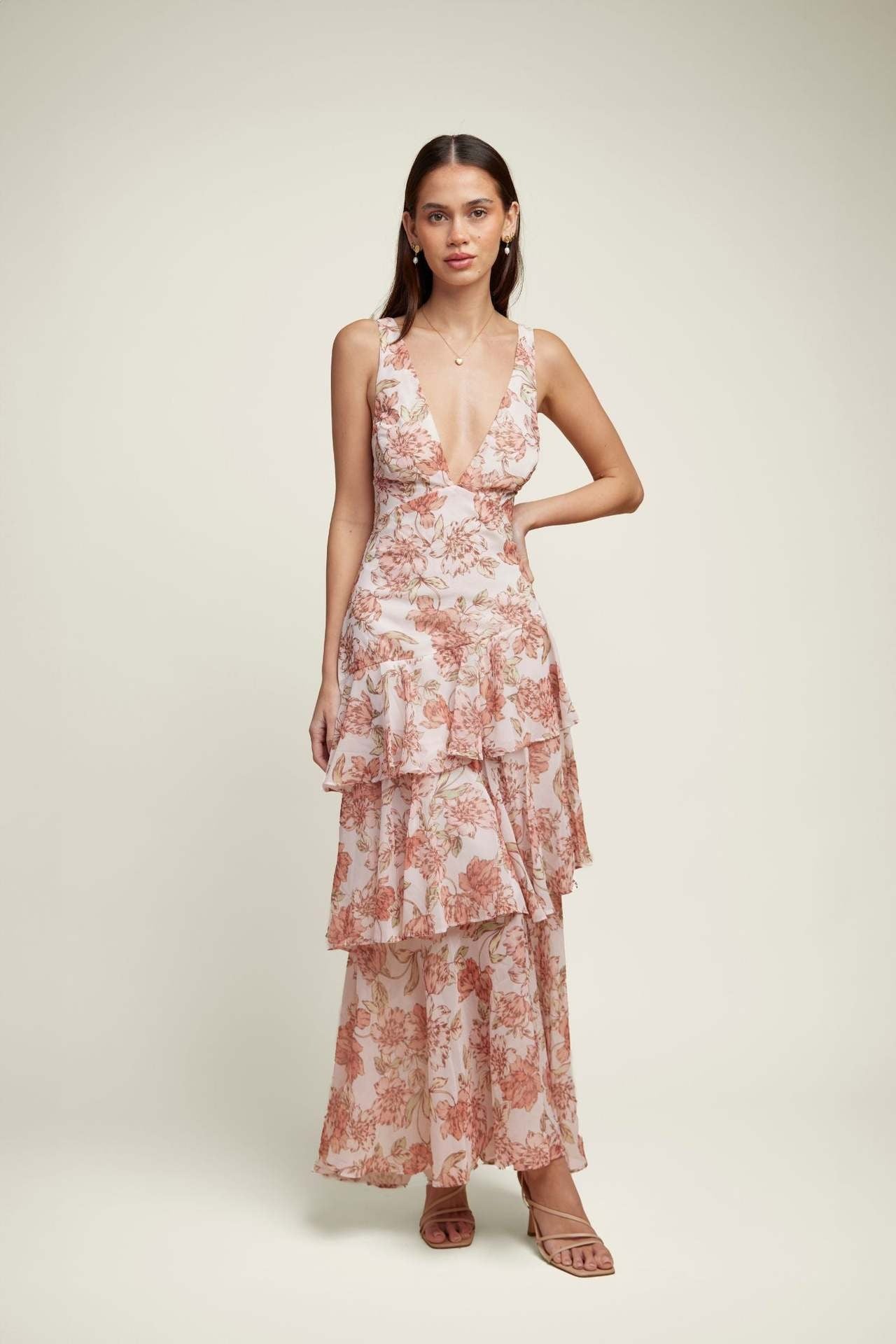 Lisa | Floral Maxi Dress with Ruffles