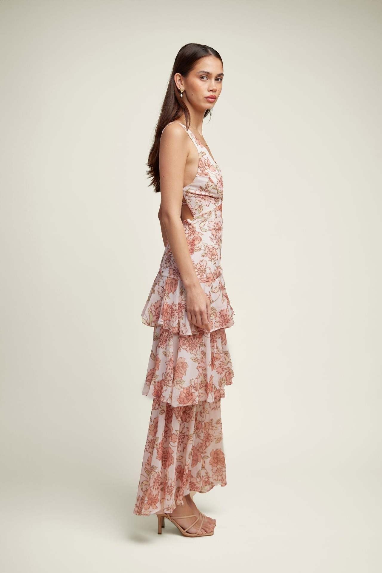 Lisa | Floral Maxi Dress with Ruffles