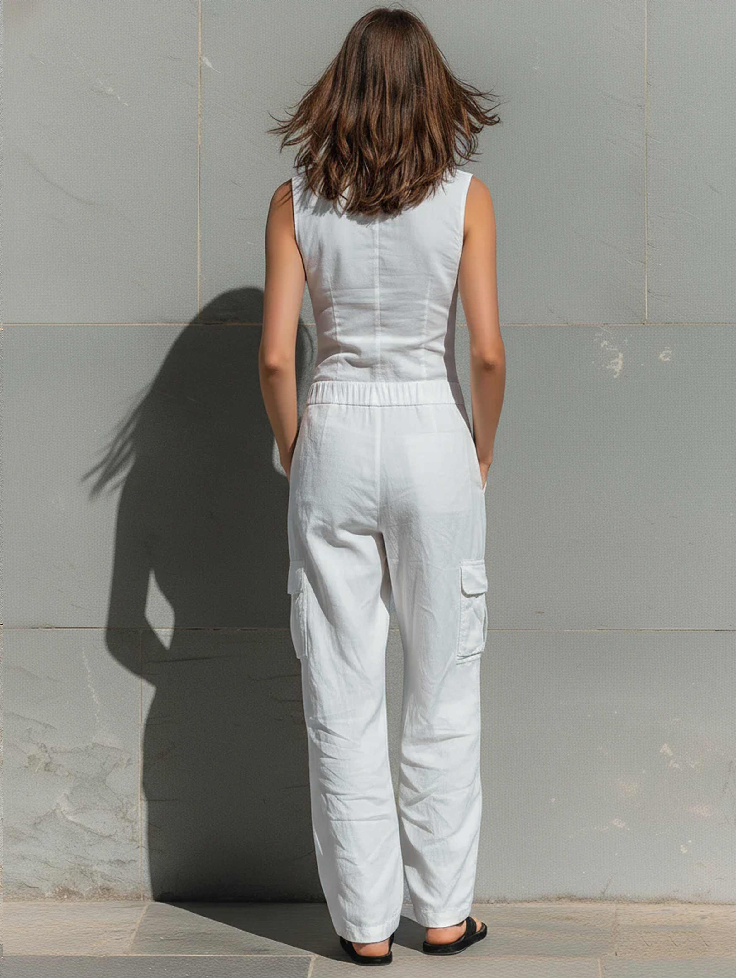 Women’s Bodysuit in Minimalist Colors Made of Cotton MDZ1304A4Y