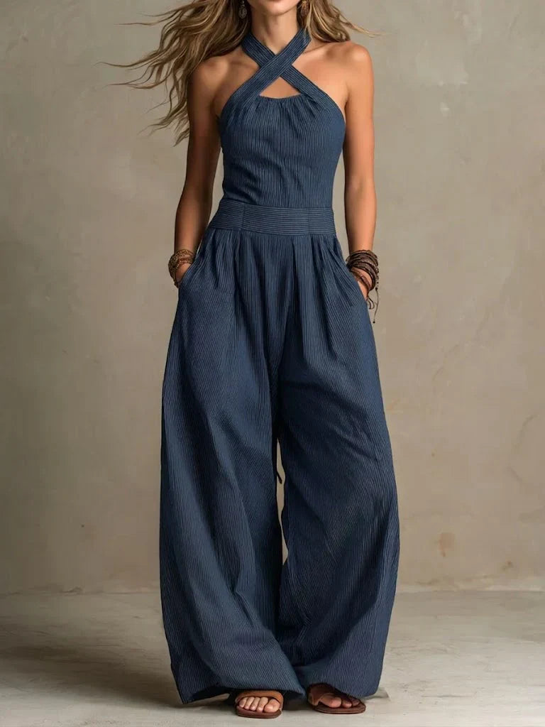 Bianca | Elegant Cross-Back Linen and Cotton Suit