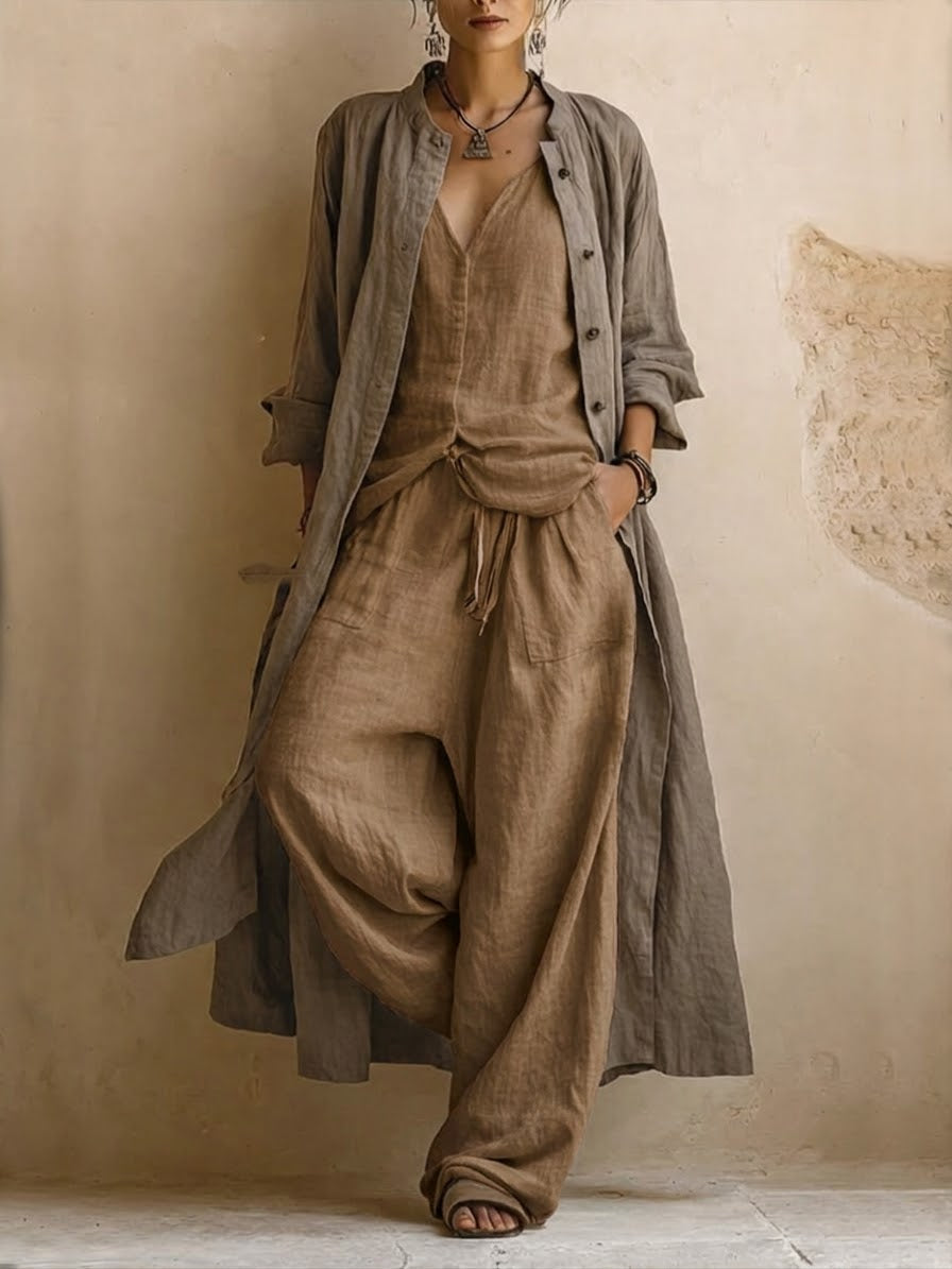 Bohama™ | 3-Piece Set of Cotton and Linen Fabric