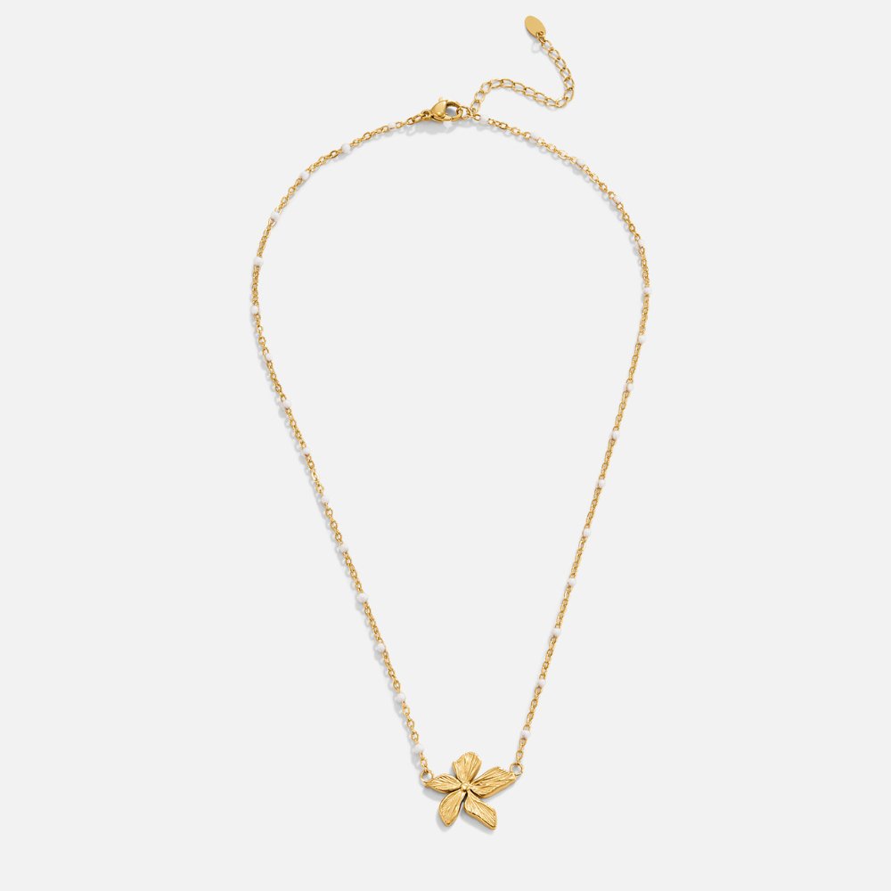 Elegant necklace with a gold flower