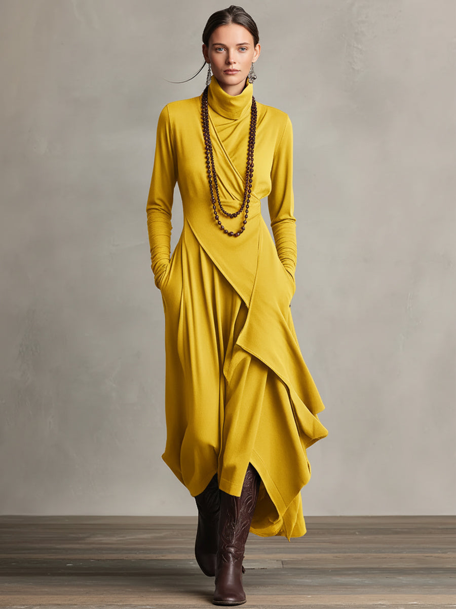 Asymmetrical Maxi Dress for Women in Purple